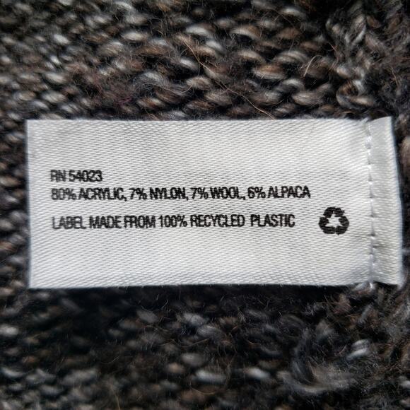 Gap Asymmetric Zipper Long Sleeve Wool Alpaca Brown Knit Cardigan Sweater Edgy S - Picture 11 of 13